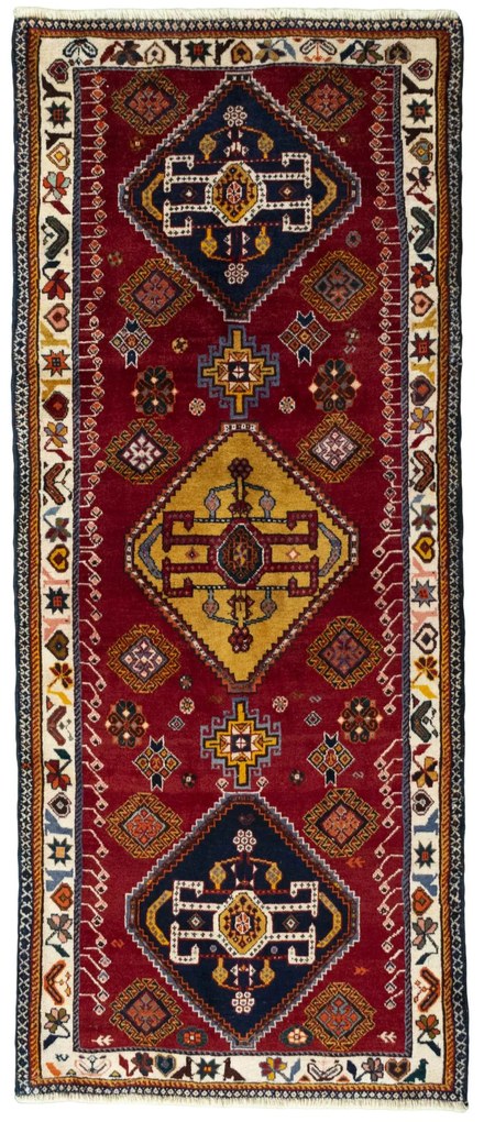 Gabbeh Tappeto 200x80 Rosso (Iran) Annodato A Mano