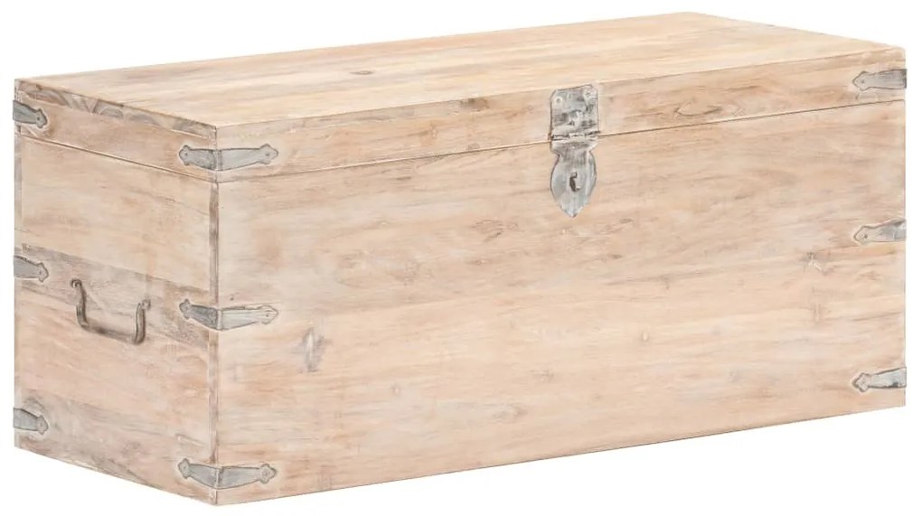 Baule 90x40x40 Cm İn Legno Massello Di Acacia /