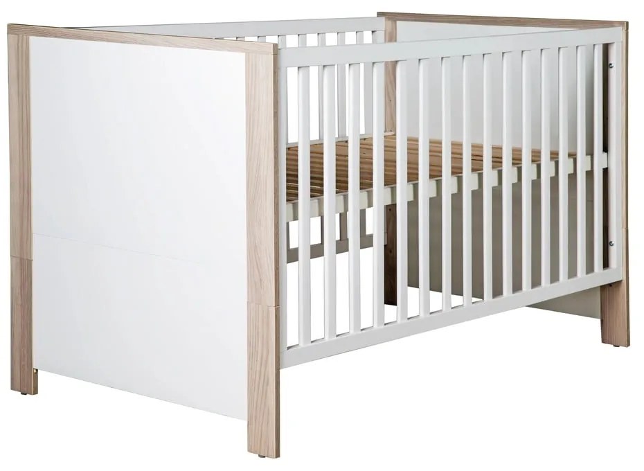 Lettino in colore bianco e naturale 70x140 cm Olaf - Roba