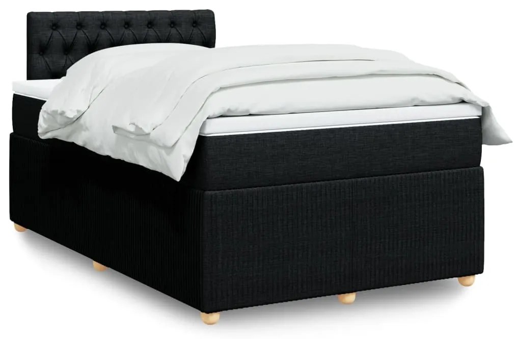 Giroletto A Molle Con Materasso Nero 120x200 Cm İn Tessuto /