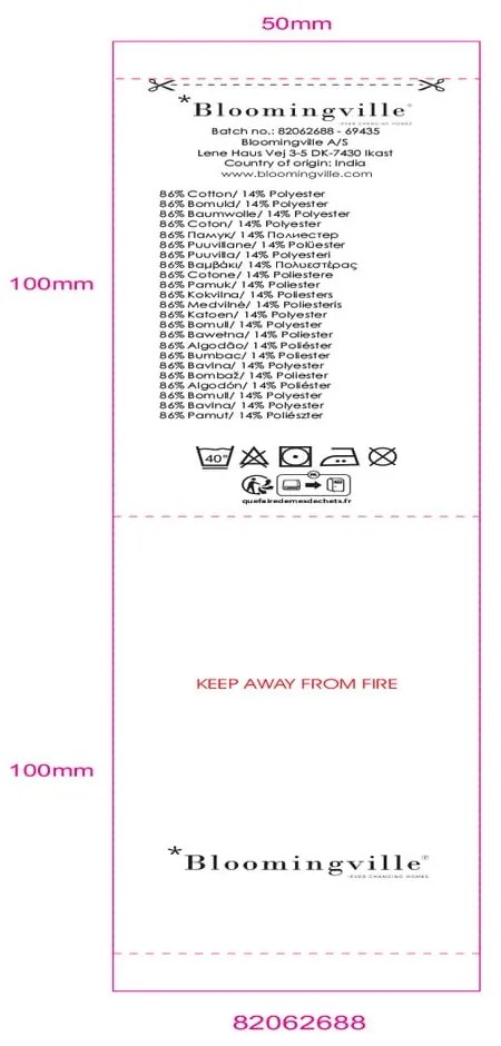 Coperta blu 130x160 cm Nevine - Bloomingville