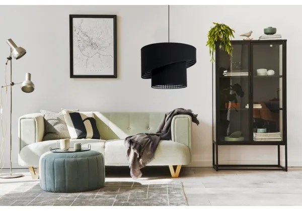 Lampadario su filo LORI 1×E27/60W/230V nero