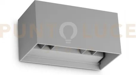 Atom applique da esterno 25w  2250 lm 4000 k grigio ip54 doppia emi...