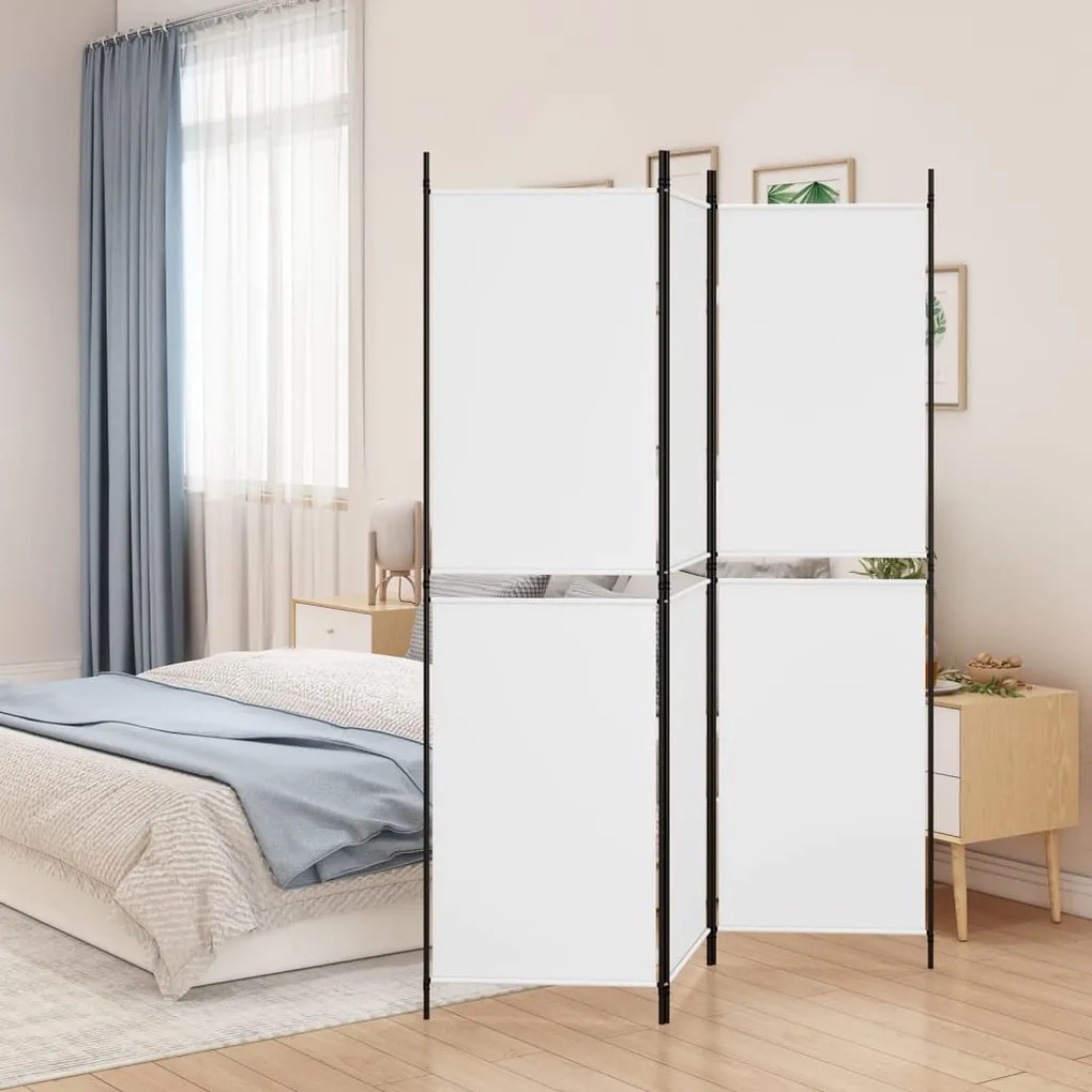 Divisorio A 3 Pannelli Bianco 150x180 Cm İn Tessuto /