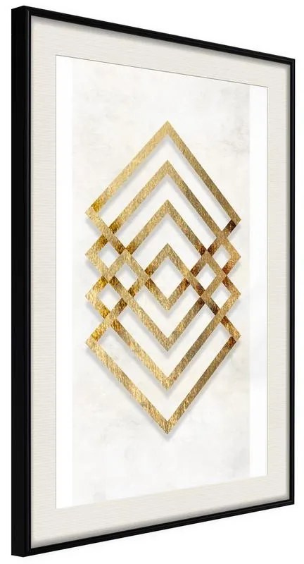 Poster  Golden Inlay  Cornice Quadri Cornice nera con pass-partout, Larghezza x Altezza Home decor 20x30