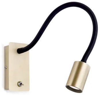 Orion WA 2-1342 - LED Lampada flessibile da parete piccola KURT LED/5W/230V oro