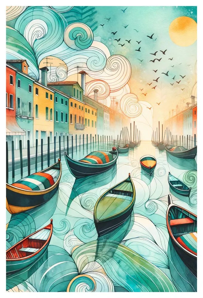 Quadro su tela – Venezia romantica al tramonto
