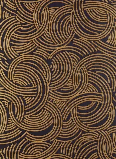 Tapete Tourbillon von Farrow & Ball - Black/ Gold