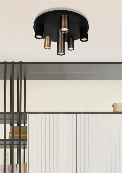 Searchlight 50570-6BK - Plafoniera TUBES 6xGU10/10W/230V Ø 40 cm