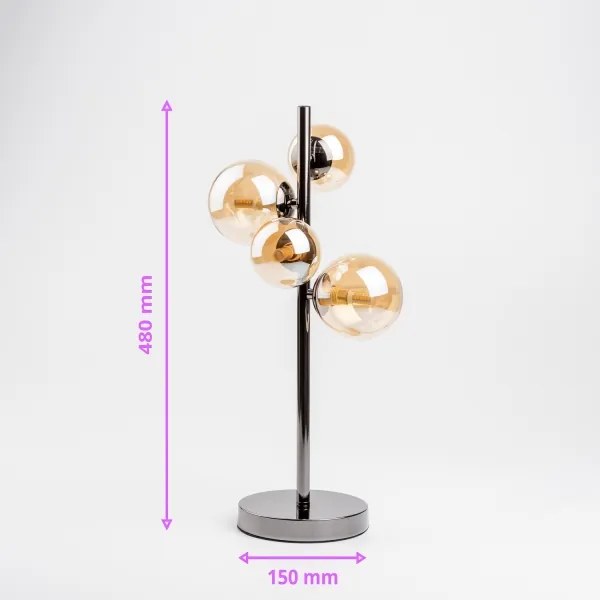 Brilagi - Lampada da tavolo LED MILLA 4xG9/3W/230V nero cromato/oro
