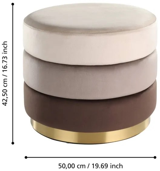 Eglo 424132 - Pouf MASHIKE 42,5x50 cm marrone/oro