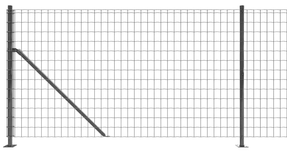 Recinzione Metallica con Flangia Antracite 0,8x10 m