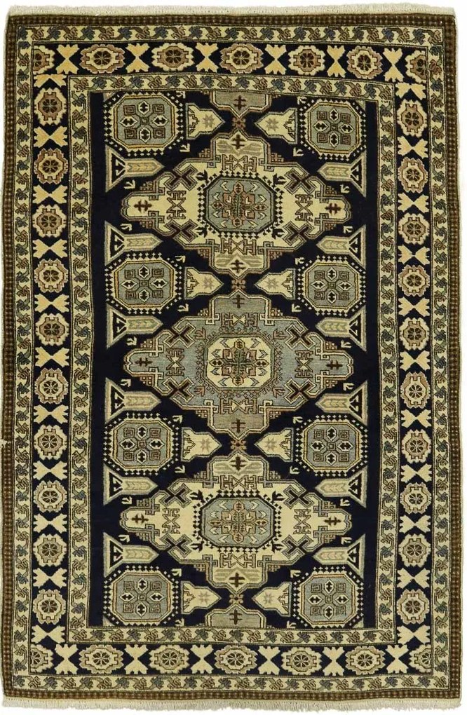 Tappeto 140 x 200 Blu (Iran) Annodato A Mano
