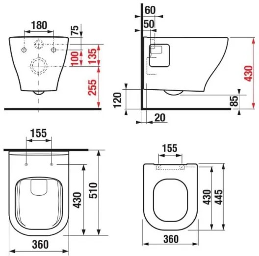 JIKA H8666160000001 - WC sospeso DEEP + sedile WC SoftClose DEEP