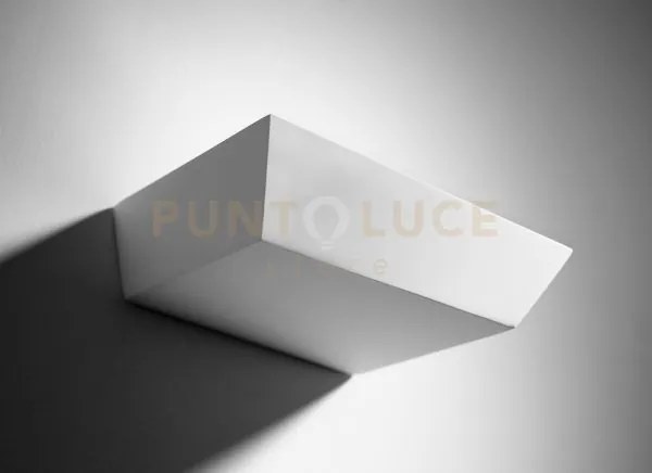 Anchise applique a parete 1 luce in gesso bianco attacco gx53 l.15x...