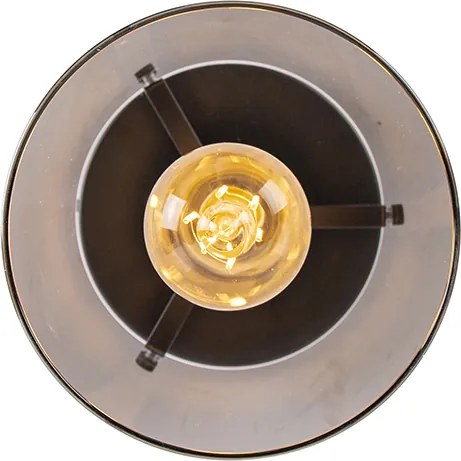 Plafoniera smart nera con vetro fumé con Wifi ST64 - Dome