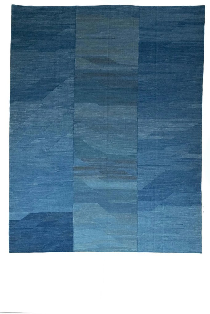 Kilim Tappeto 300x380 Blu (Iran) Tessuto A Mano