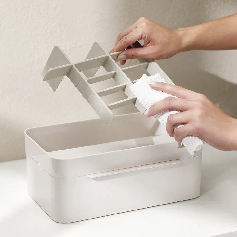 Organizer da bagno beige in plastica per cosmetici Viva – Joseph Joseph