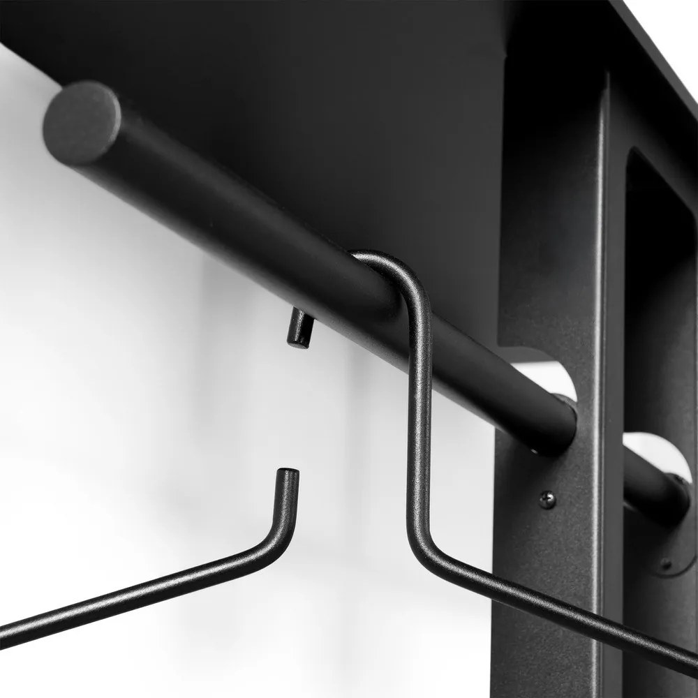 Attaccapanni da parete nero in acciaio con scaffale 100 cm Luno Large – Spinder Design