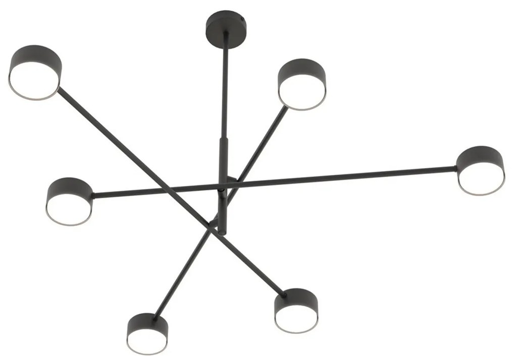 Lampadario da soffitto in acciaio NATSU 6 nero 6xGX53