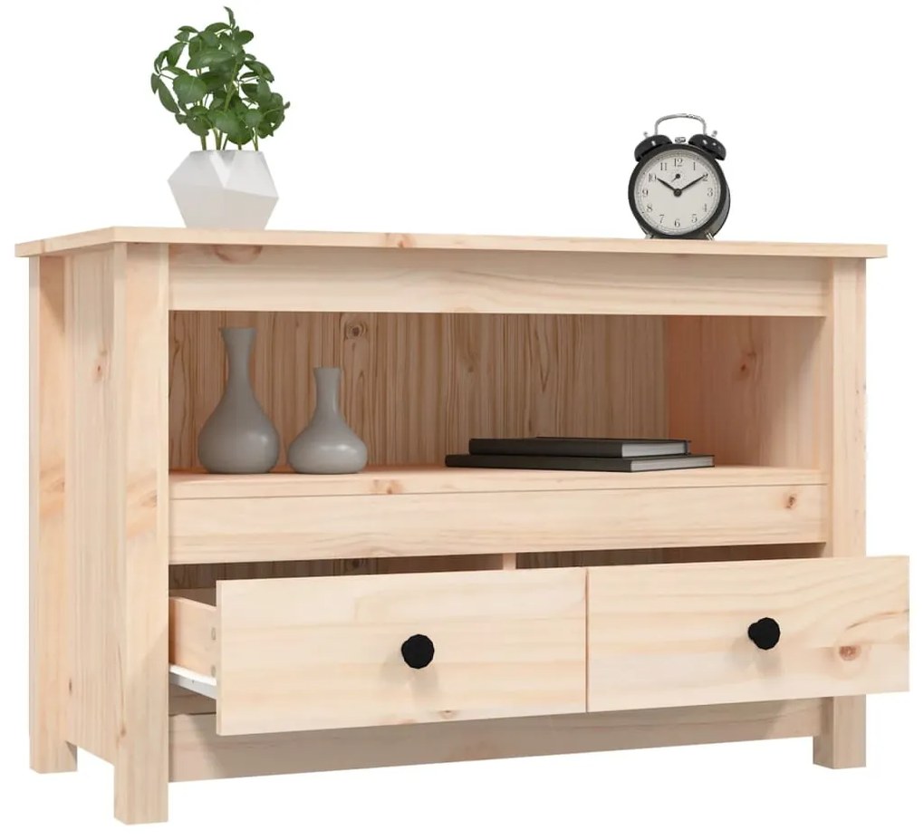 Mobile porta tv 79x35x52 cm in legno massello di pino