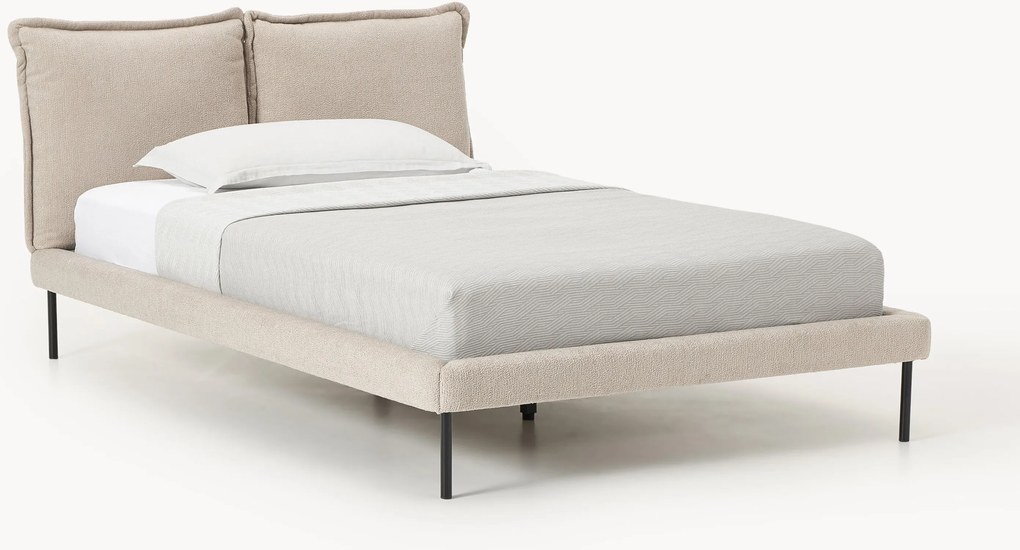 Letto imbottito in teddy bouclé Amelia