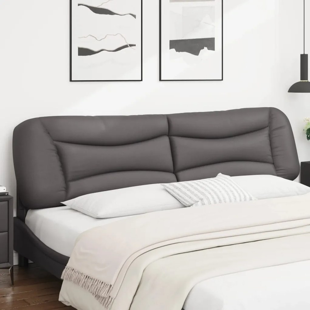 Cuscino testiera grigio 200 cm in similpelle