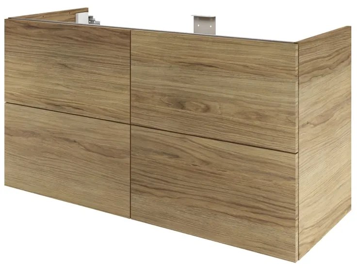 Mobile da bagno sospeso sotto lavabo L 120 x H 64 x P 48 cm beige lucido, 4 cassetti SENSEA Neo