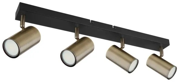 Globo 57911-4M - Faretto ROBBY 4xGU10/35W/230V nero/ottone