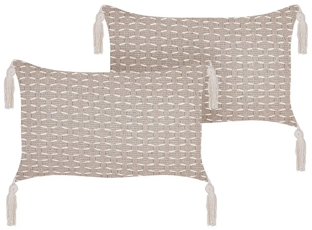 Set di 2 cuscini tortora 45 x 25 cm HAKONE Beliani