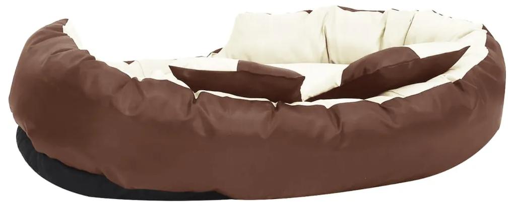 Cuscino per cani reversibile lavabile marrone crema 110x80x23cm