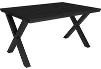 Tavolo da pranzo 6 posti 140x90 cm con gambe in legno stile moderno colore Nero