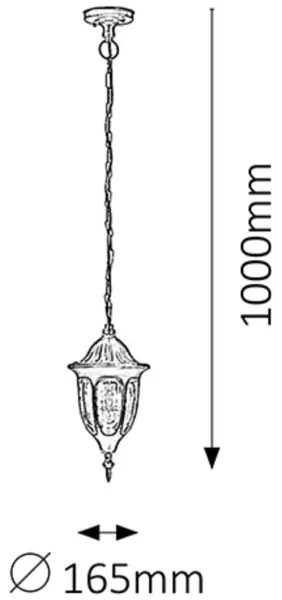 Rabalux 8344 - Lampadario da esterno MILANO 1xE27/60W/230V