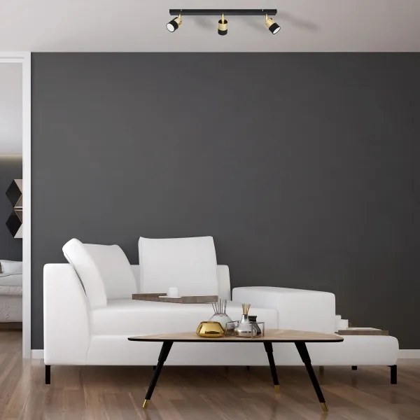 Faretto LED TUBSSON 3xGU10/4,8W/230V nero/oro