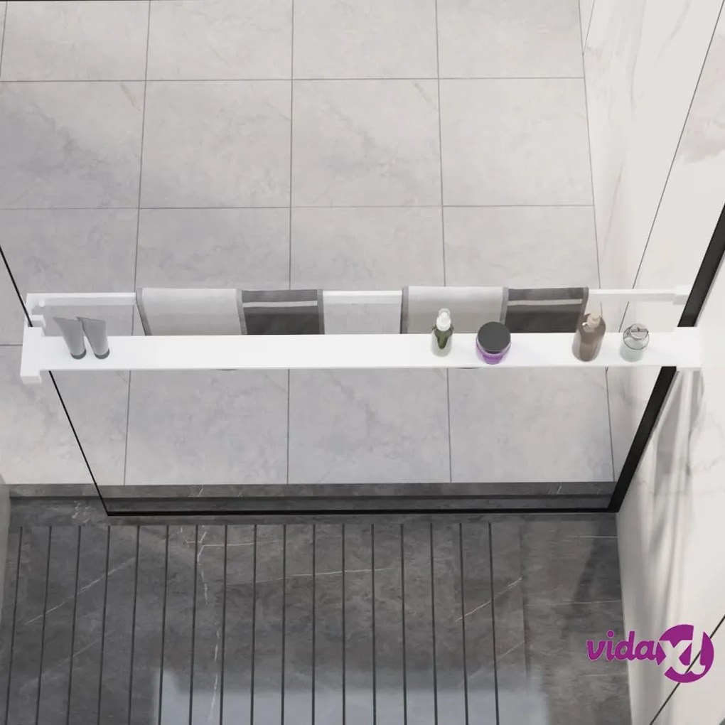 vidaXL Mensola Doccia per Parete Doccia Walk-in Bianca 100cm Alluminio