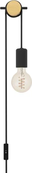 Eglo 43898 - Lampada da parete BUDDON 1xE27/13W/230V nero/beige