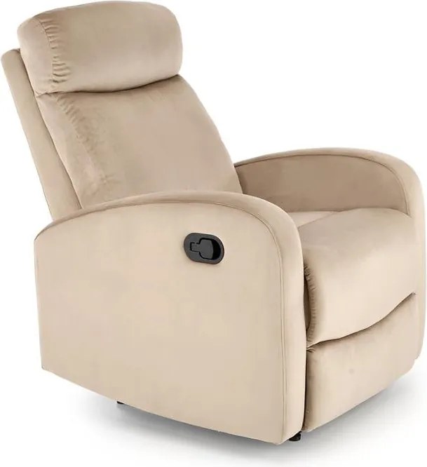 Poltrona reclinabile Wonder in velluto beige - H98 cm