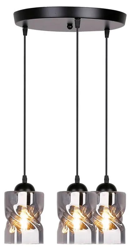 Apparecchio a sospensione nero con paralume in vetro Felis - Candellux Lighting