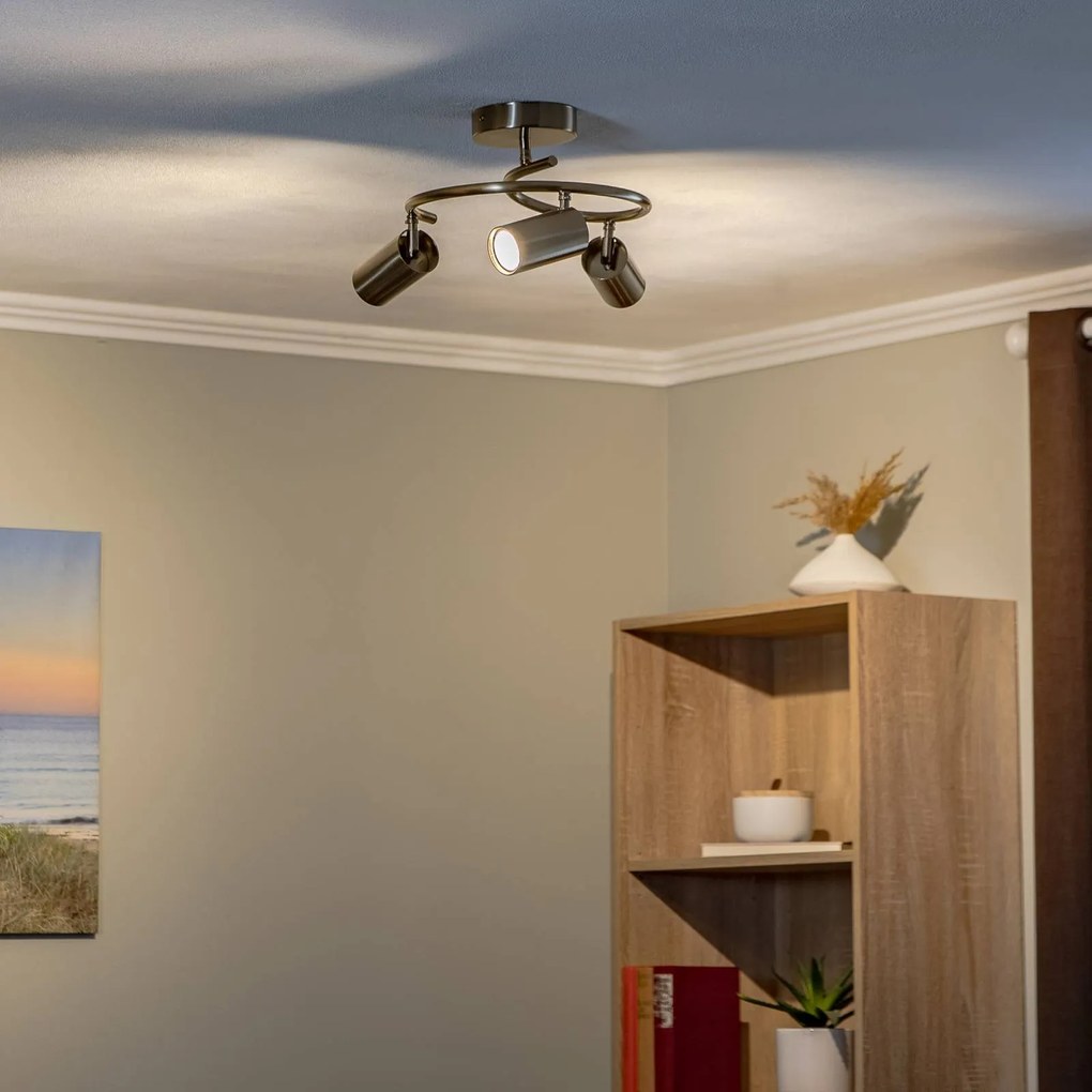 Lucea Faretto da soffitto Spotte, Ø 47 cm, ottone, a 3 luci