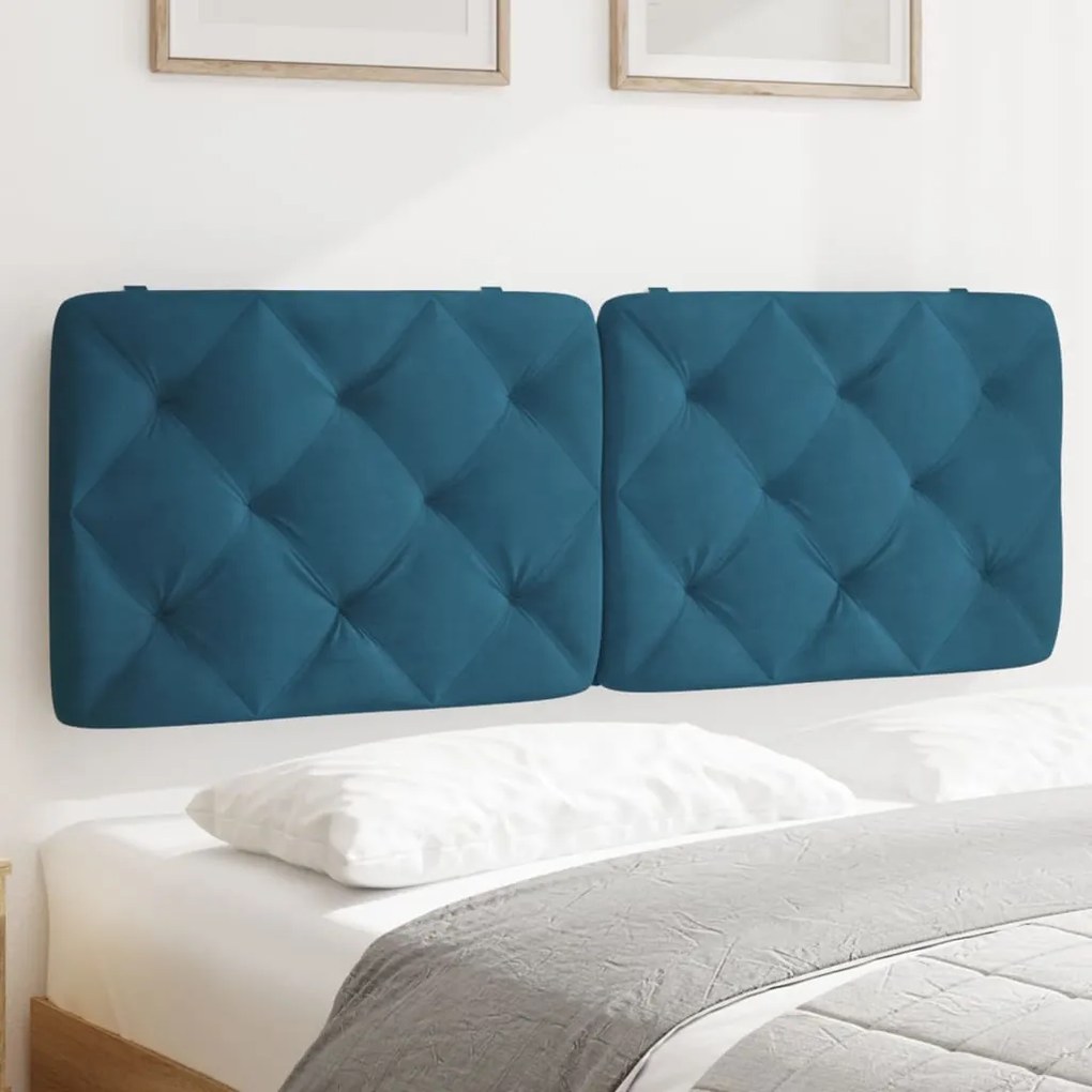 Cuscino Testiera Blu 120 Cm İn Velluto /