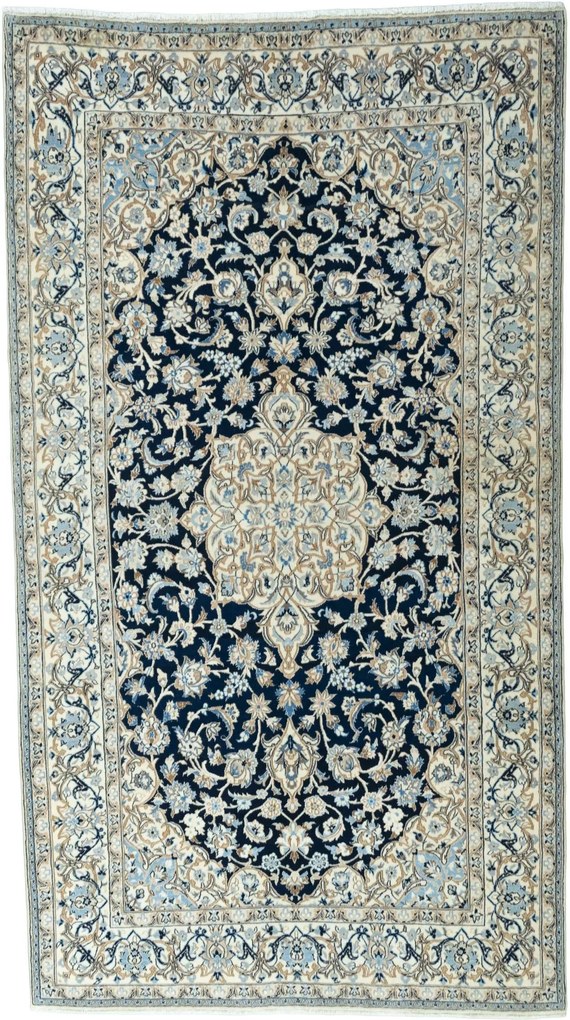 Nain Tappeto persiano 160x290 Blu (Iran) Annodato A Mano