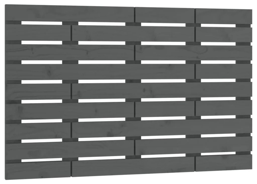 Testiera da parete grigia 81x3x63 cm in legno massello di pino