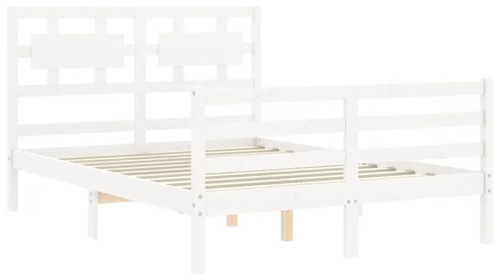 Giroletto con testiera bianco 4ft small double legno massello