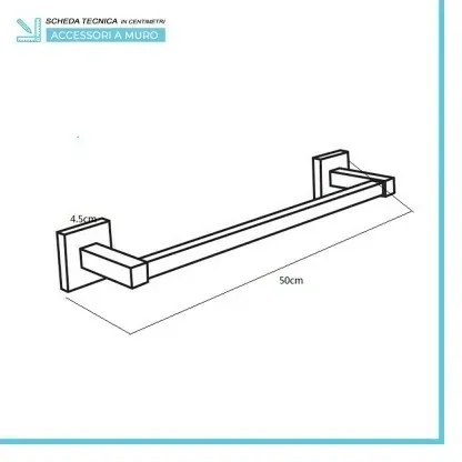 Set accessori a muro 6 pezzi in metallo cromato e viti incluse Rock