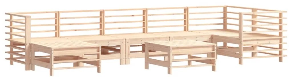 Set divani da giardino 8 pz con cuscini in legno massello