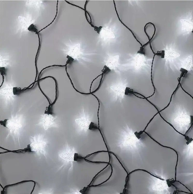 Catena luminosa LED per esterni, 50 LED / 8 funzioni, 14,8 m, IP44, bianco freddo