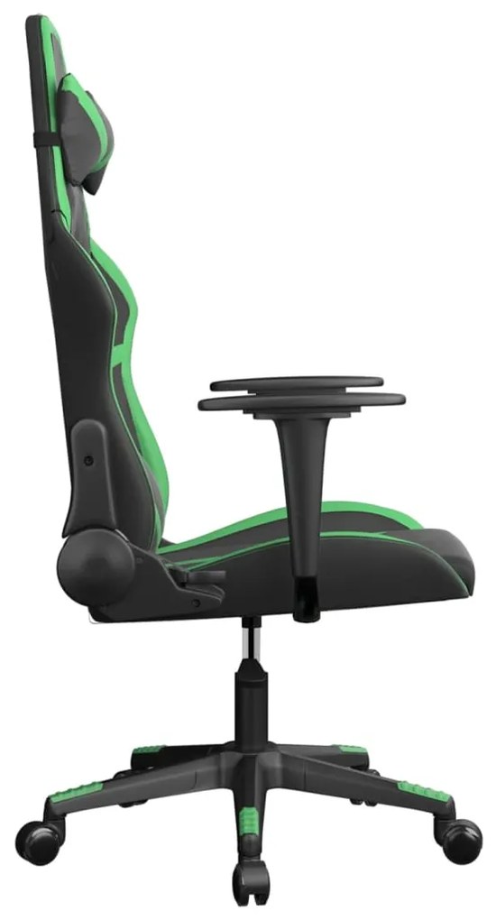 Sedia da gaming nera e verde in similpelle