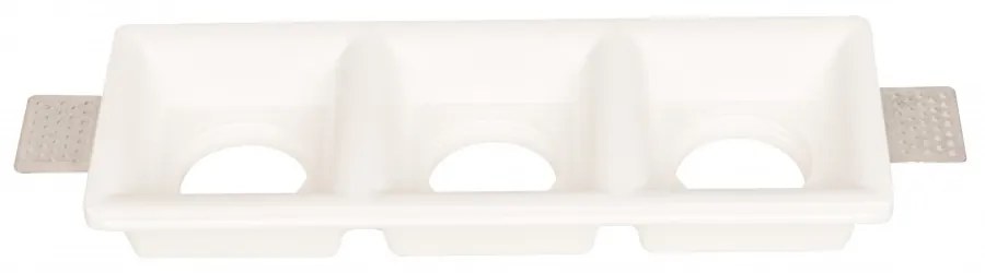 Portafaretto 3xGU10 o MR16 in Gesso Pitturabile Rettangolare 280x100mm Materiale Gesso