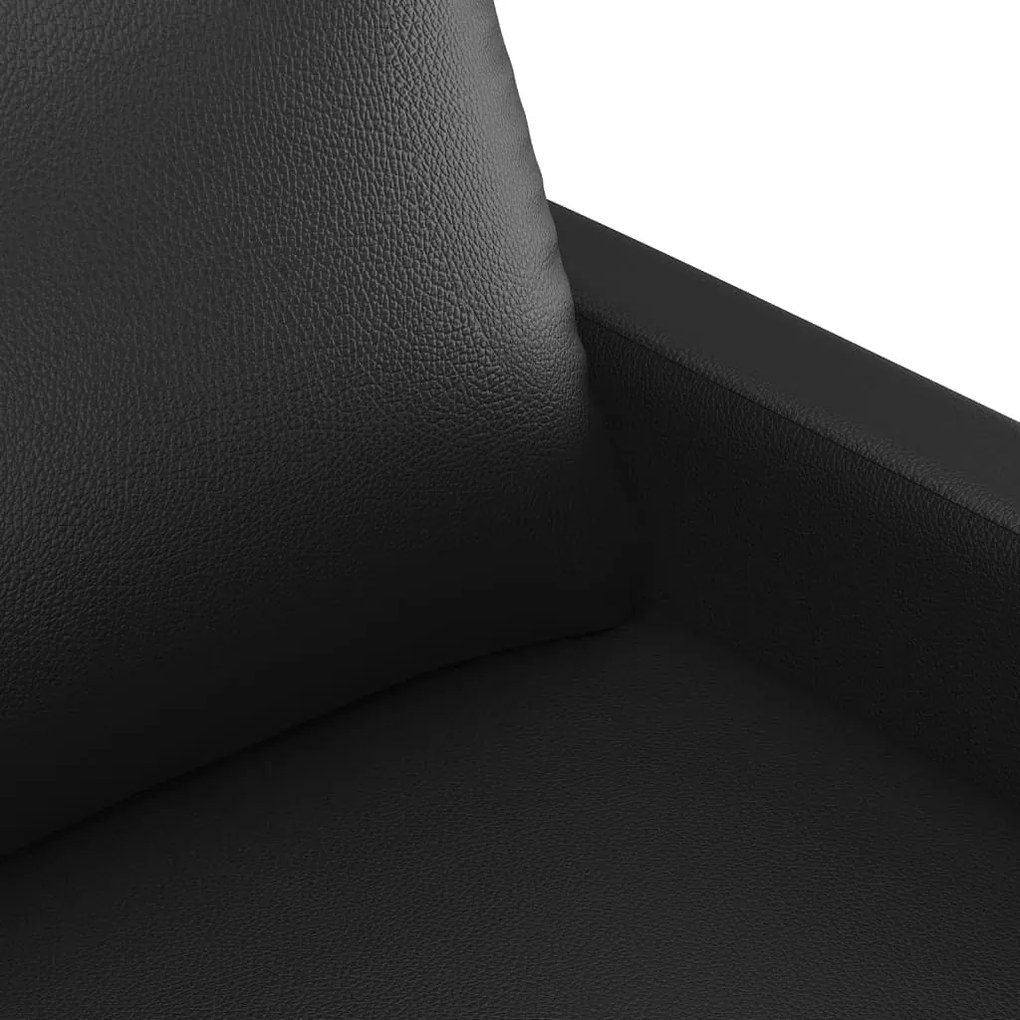 Set di divani 2 pz con cuscini nero in similpelle
