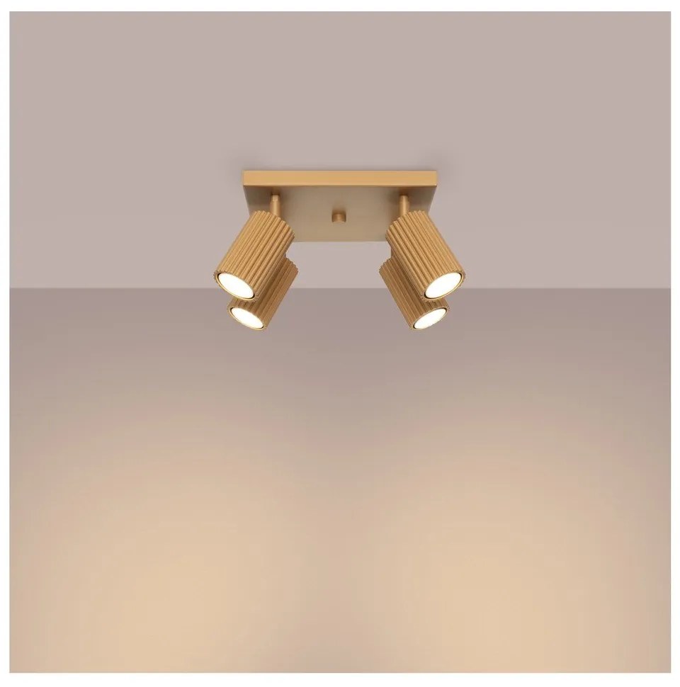 Faretto dorato 25x25 cm Gleam – Sollux